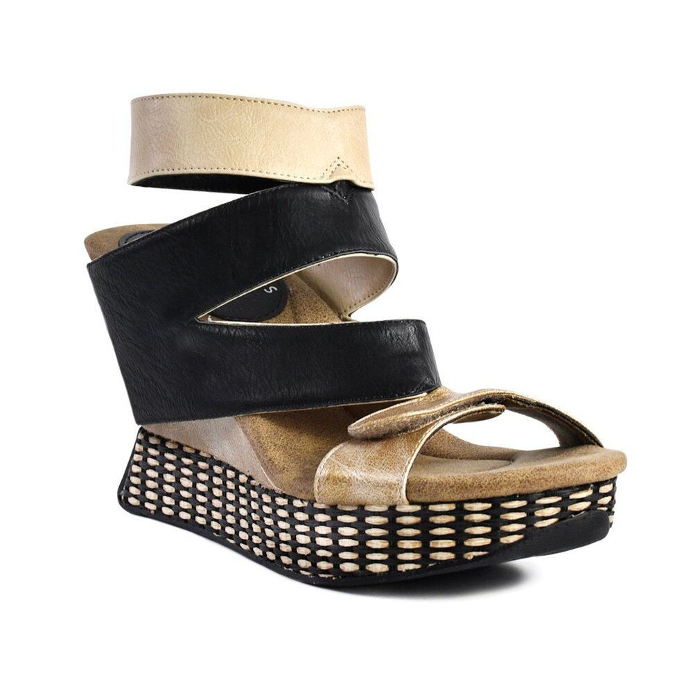 Raina - Cream flips to Black - Modzori 4 Way Reversible Sandal - Picture 4 of 14